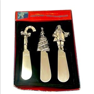 Christmas Holiday Knife Stainless Steel Spreader Set of 3